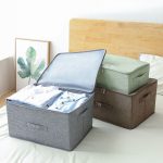 4-SOGA Grey Large Portable Double Zipper Storage Box Moisture Proof Clothes Basket Foldable Home Organiser