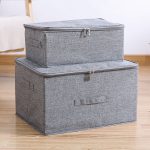 5-SOGA 2X Grey Large Portable Double Zipper Storage Box Moisture Proof Clothes Basket Foldable Home Organiser