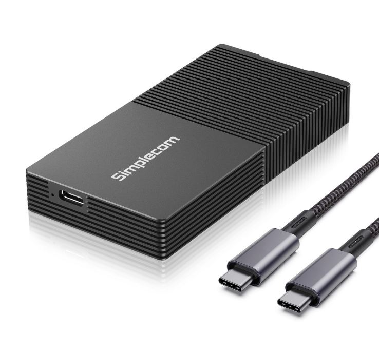 Simplecom SE640 USB4 to NVMe M.2 SSD USB-C Enclosure 40Gbps Hard Drives - External