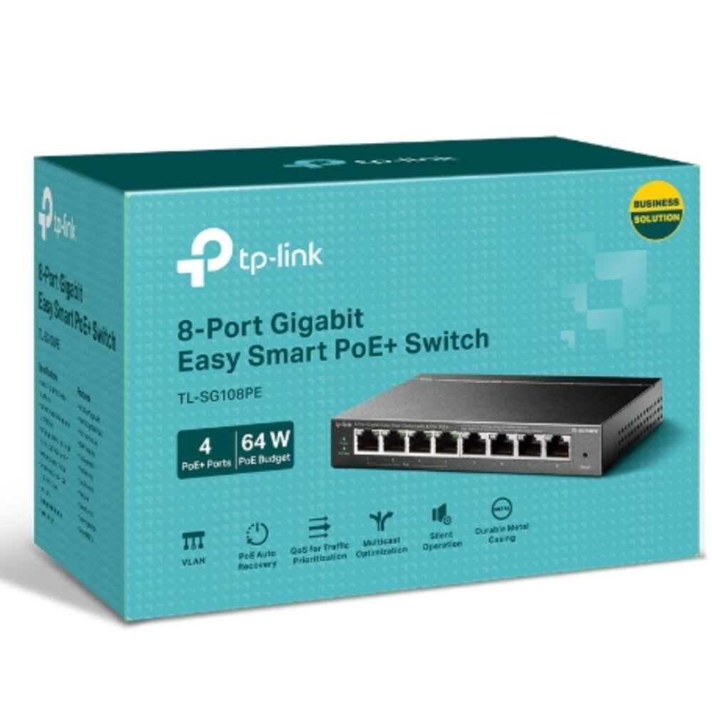 TP-Link TL-SG108PE 8-Port Gigabit Easy Smart Switch with 4-Port PoE Network - Consumer