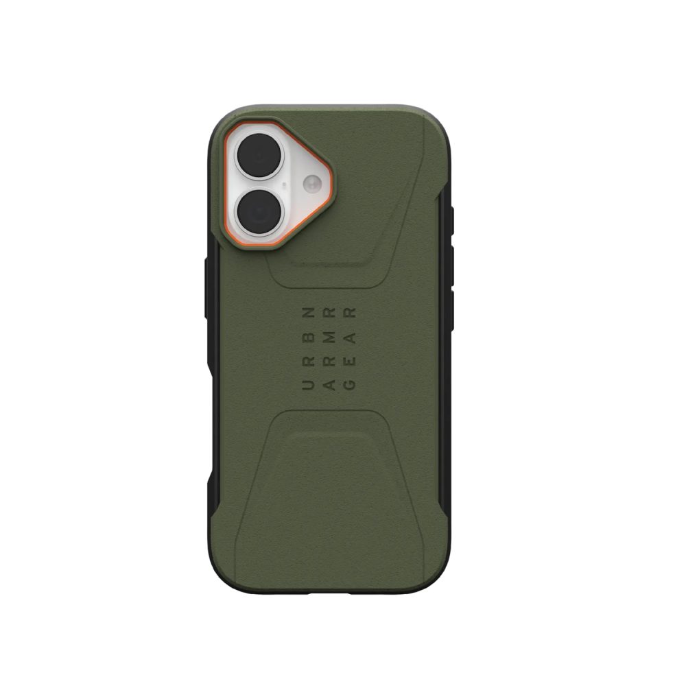 UAG Civilian Magsafe Apple iPhone 17 (6.3') Rugged Case - Olive/Orange (114547117297) Mobile Phone Cases