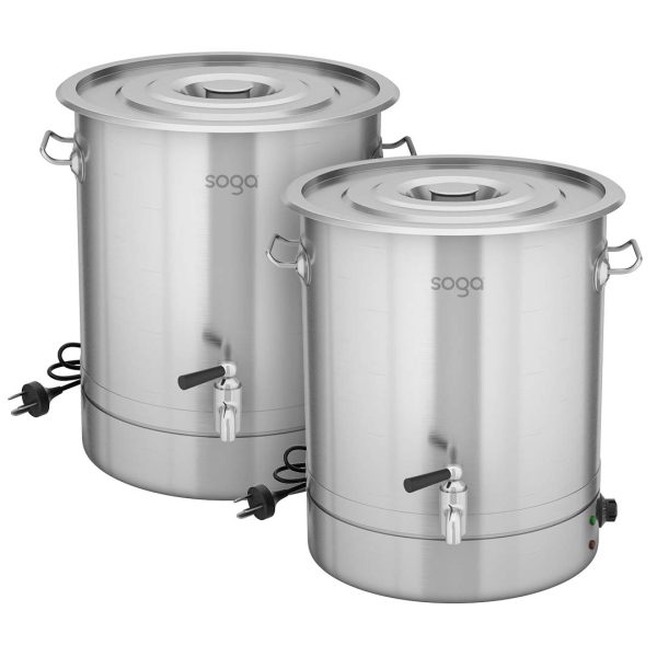 1-SOGA 2X 21L Stainless Steel URN Commercial Water Boiler  2200W