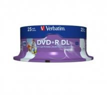 Verbatim DVD+R DL 8.5GB 25Pk White Wide Inkjet 8x CDR/RW & DVDR/RW Media