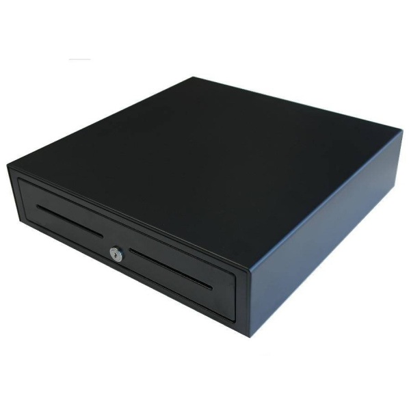 Vpos EC-410 Cash Drawer/Black/ 5 Note & 8 Coin Cups/410 mm (w) x 415 mm (d) x 110 mm (h) 24V - POS Point of Sale