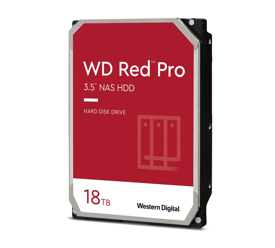 Western Digital WD Red Pro 18TB 3.5' NAS HDD SATA3 7200RPM 512MB Cache 24x7 300TBW ~24-bays NASware 3.0 CMR Tech 5yrs wty Hard Disk Drives - SATA