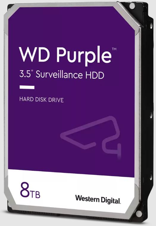 Western Digital WD Purple 8TB 3.5' Surveillance HDD 256MB Cache SATA 3-Year Limited Warranty Hard Disk Drives - SATA