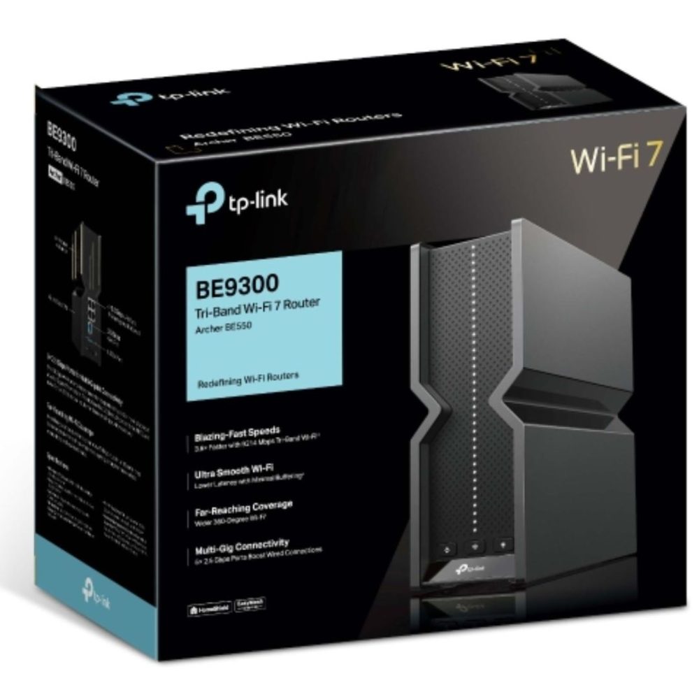 TP-Link Archer BE550 V2 BE9300 Wi-Fi 7 Tri-Band Router 688 Mbps at 2.4 ...