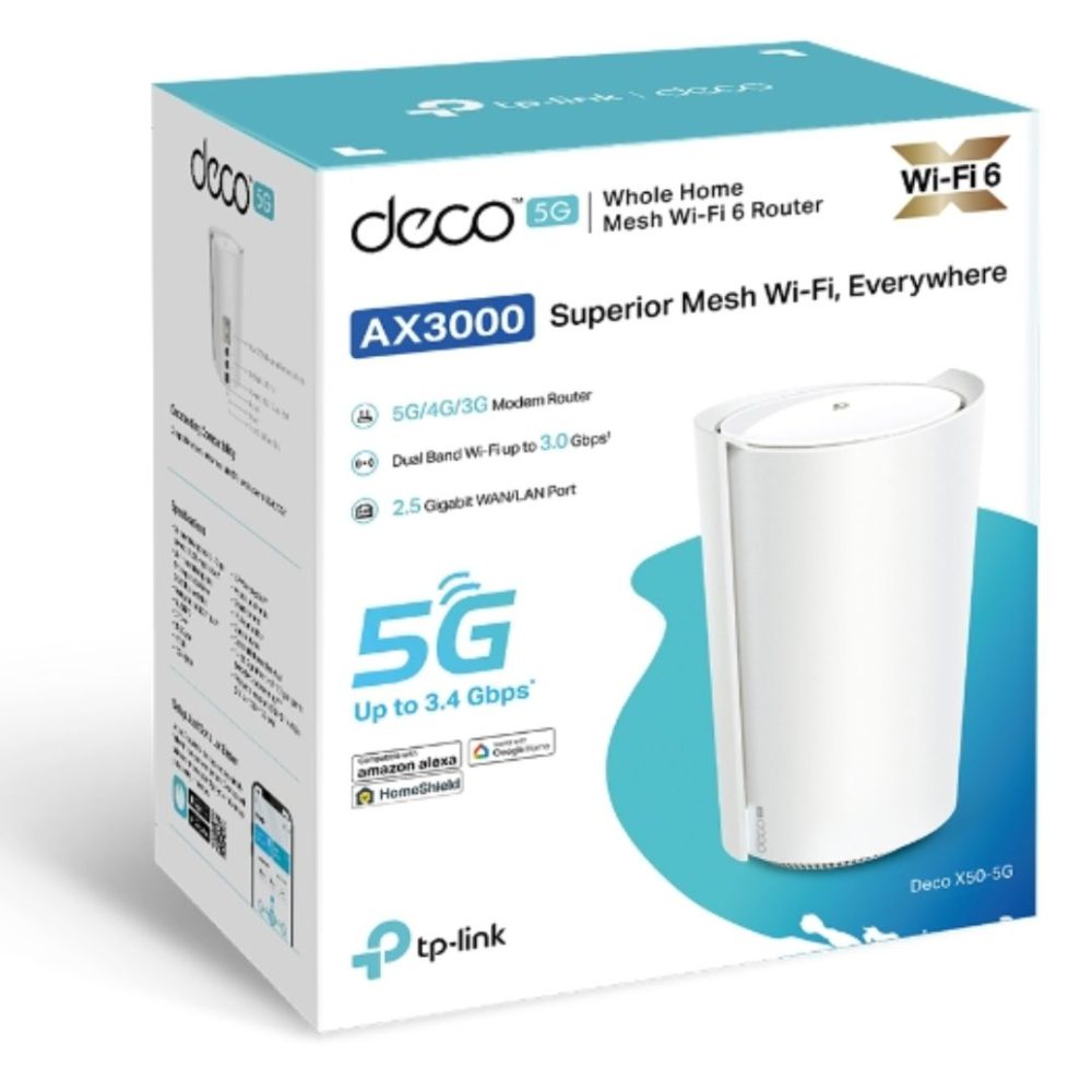 TP-Link Deco X50-5G(1-pack) 5G AX3000 Whole Home Mesh WiFi 6 Gateway Network - Consumer