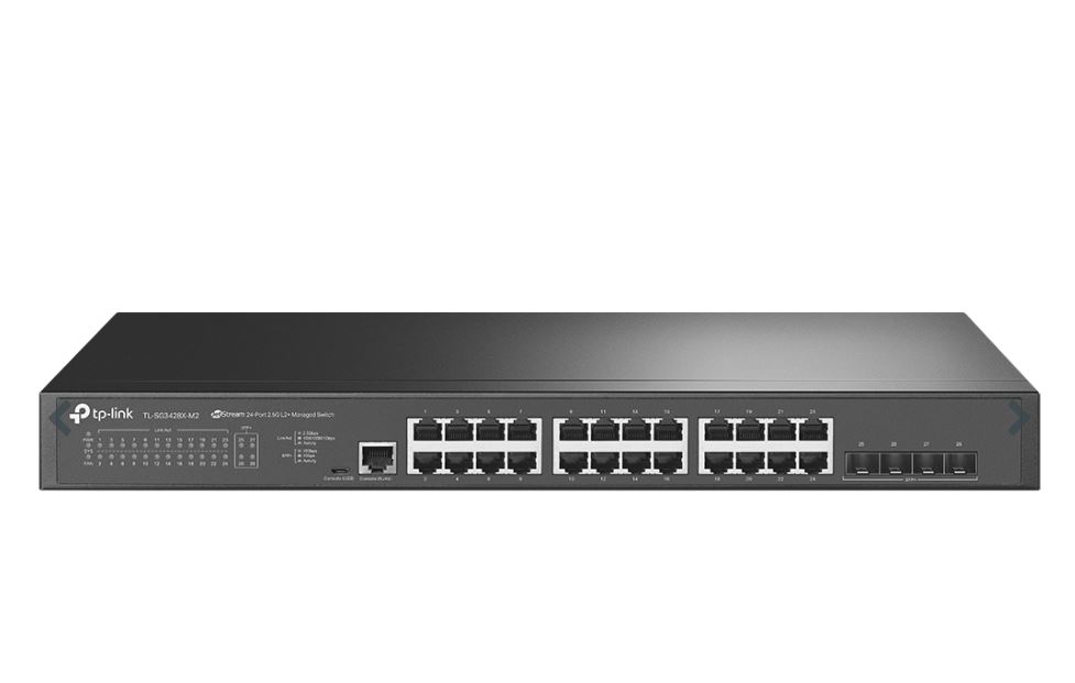 TP-Link SG3428X-M2 Omada 24-Port 2.5GBASE-T L2+ Managed Switch with 4 10GE SFP+ Slots Network - SMB