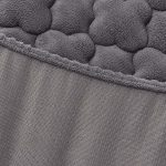 7-SOGA 2X Grey 138cm Wide Mattress Cover Thick Quilted Fleece Stretchable Clover Design Bed Spread Sheet Protector with Pillow Covers