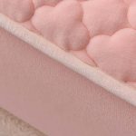 8-SOGA 2X Pink 153cm Wide Mattress Cover Thick Quilted Fleece Stretchable Clover Design Bed Spread Sheet Protector with Pillow Covers