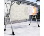 4-SOGA 2X  2m Portable Standing Clothes Drying Rack Foldable Space-Saving Laundry Holder Indoor Outdoor
