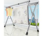 8-SOGA 2X  2m Portable Standing Clothes Drying Rack Foldable Space-Saving Laundry Holder Indoor Outdoor