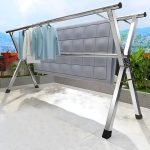 5-SOGA 1.6m Portable Standing Clothes Drying Rack Foldable Space-Saving Laundry Holder 3 Poles