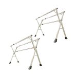 1-SOGA 2X 1.6m Portable Standing Clothes Drying Rack Foldable Space-Saving Laundry Holder 3 Poles