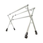 1-SOGA 160cm Portable Drying Rack Clothes Steel Laundry Rack Foldable Space-Saving Laundry Holder 3 Poles