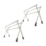 1-SOGA 2X 160cm Portable Drying Rack Clothes Steel Laundry Rack Foldable Space-Saving Laundry Holder 3 Poles