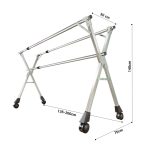 2-SOGA 2X 200cm Portable Drying Rack Clothes Steel Laundry Rack Foldable Space-Saving Laundry Holder 3 Poles