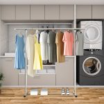4-SOGA 2X 180cm Stainless Steel Floor-Standing Clothes Rack - Durable and Space-Saving Laundry Organizer
