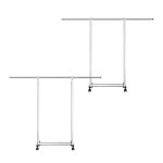 1-SOGA 2X 200cm Stainless Steel Floor-Standing Clothes Rack - Durable and Space-Saving Laundry Organizer