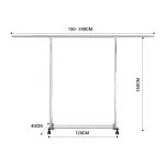 2-SOGA 240cm Stainless Steel Floor-Standing Clothes Rack - Durable and Space-Saving Laundry Organizer