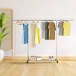 3-SOGA 240cm Stainless Steel Floor-Standing Clothes Rack - Durable and Space-Saving Laundry Organizer