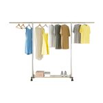4-SOGA 240cm Stainless Steel Floor-Standing Clothes Rack - Durable and Space-Saving Laundry Organizer