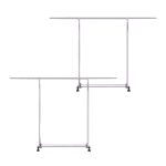 1-SOGA 2X  240cm Stainless Steel Floor-Standing Clothes Rack - Durable and Space-Saving Laundry Organizer