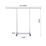 3-SOGA 180cm Stainless Steel Floor-Standing Clothes Rack - Durable and Space-Saving Laundry Organizer