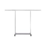 1-SOGA 200cm Stainless Steel Floor-Standing Clothes Rack - Durable and Space-Saving Laundry Organizer