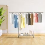 4-SOGA 200cm Stainless Steel Floor-Standing Clothes Rack - Durable and Space-Saving Laundry Organizer