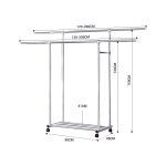 2-SOGA 120cm Stainless Steel Floor-Standing Clothes Rack - Durable and Space-Saving Laundry Organizer