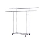 1-SOGA 120cm Stainless Steel Floor-Standing Clothes Rack - Durable and Space-Saving Laundry Organizer
