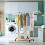 7-SOGA 2X 120cm Stainless Steel Floor-Standing Clothes Rack - Durable and Space-Saving Laundry Organizer
