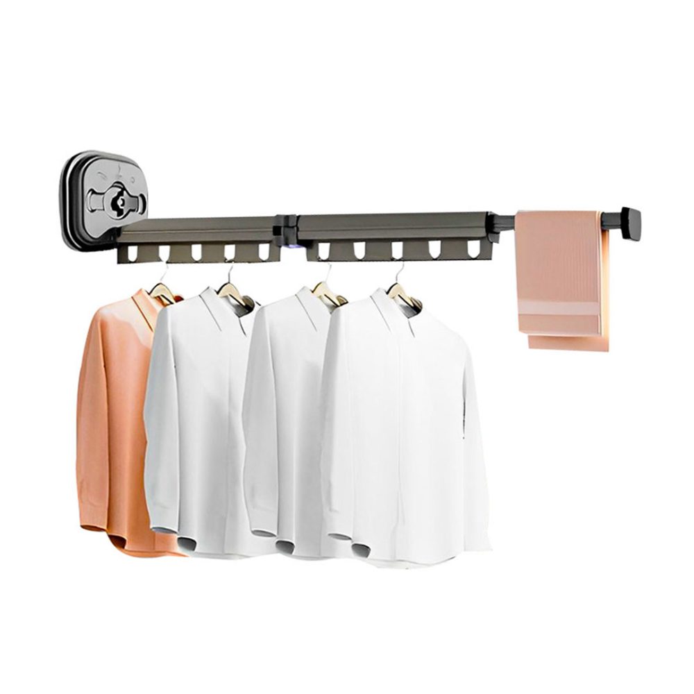 1-SOGA 93.2cm Wall-Mounted Clothing Dry Rack Retractable Space-Saving Foldable Hanger