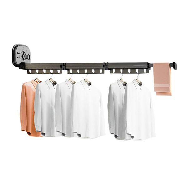 1-SOGA 127.5cm Wall-Mounted Clothing Dry Rack Retractable Space-Saving Foldable Hanger
