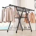 3-SOGA 1.4m Portable Wing Shape Clothes Drying Rack Foldable Space-Saving Laundry Holder