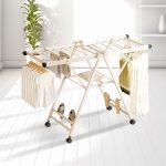 4-SOGA 140cm Portable Wing Shape Clothes Drying Rack Foldable Space-Saving Laundry Holder