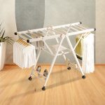 5-SOGA 140cm Portable Wing Shape Clothes Drying Rack Foldable Space-Saving Laundry Holder