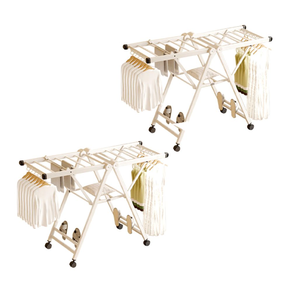 1-SOGA 2X 140cm Portable Wing Shape Clothes Drying Rack Foldable Space-Saving Laundry Holder