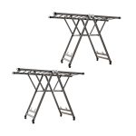 1-SOGA 2X 1.4m Portable Wing Shape Clothes Drying Rack Foldable Space-Saving Laundry Holder