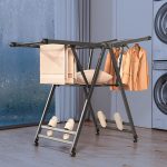 8-SOGA 2X 1.4m Portable Wing Shape Clothes Drying Rack Foldable Space-Saving Laundry Holder