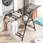 2-SOGA 1.6m Portable Wing Shape Clothes Drying Rack Foldable Space-Saving Laundry Holder