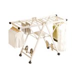 1-SOGA 160cm Portable Wing Shape Clothes Drying Rack Foldable Space-Saving Laundry Holder