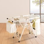 7-SOGA 160cm Portable Wing Shape Clothes Drying Rack Foldable Space-Saving Laundry Holder