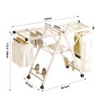 2-SOGA 2X 160cm Portable Wing Shape Clothes Drying Rack Foldable Space-Saving Laundry Holder