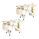 1-SOGA 2X 160cm Portable Wing Shape Clothes Drying Rack Foldable Space-Saving Laundry Holder