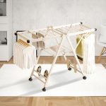 6-SOGA 2X 160cm Portable Wing Shape Clothes Drying Rack Foldable Space-Saving Laundry Holder