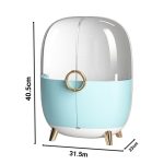 5-SOGA Blue Transparent Countertop Makeup Organiser Cosmetic Storage Waterproof Dustproof Bathroom Skincare Holder with Lid
