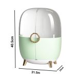 4-SOGA 2X Green Transparent Countertop Makeup Organiser Cosmetic Storage Waterproof Dustproof Bathroom Skincare Holder with Lid